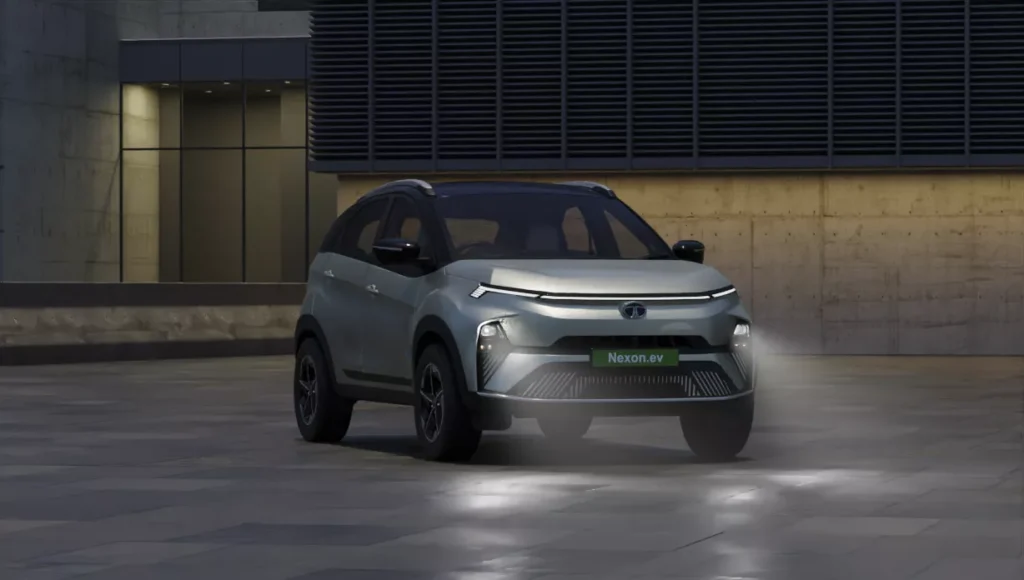Tata Nexon ev night outdoor view